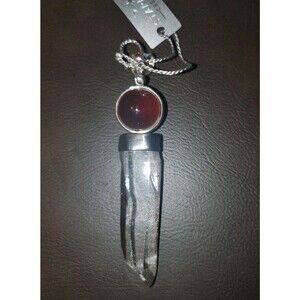 Starborn Creations Quartz Crystal, Sumatra Amber And Citrine 925 Silver Pendant